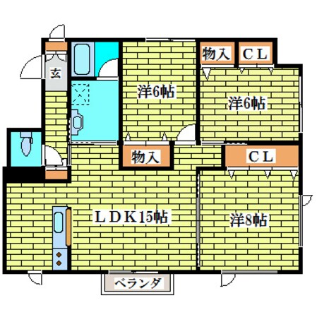 南ヶ丘ハイツの物件間取画像